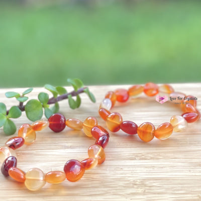 Carnelian Hearts Crystal Bracelet (12Mm) Bracelets & Bangles