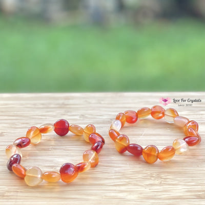 Carnelian Hearts Crystal Bracelet (12Mm) Bracelets & Bangles