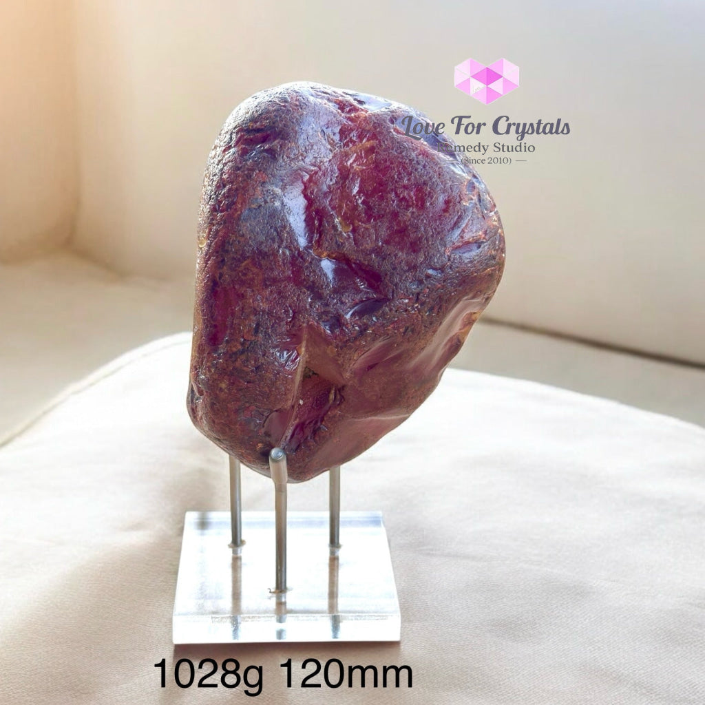 Carnelian Natural Form With Acrylic Stand(Large) Brazil Aaa Grade 1028G 120Mm Raw Crystal