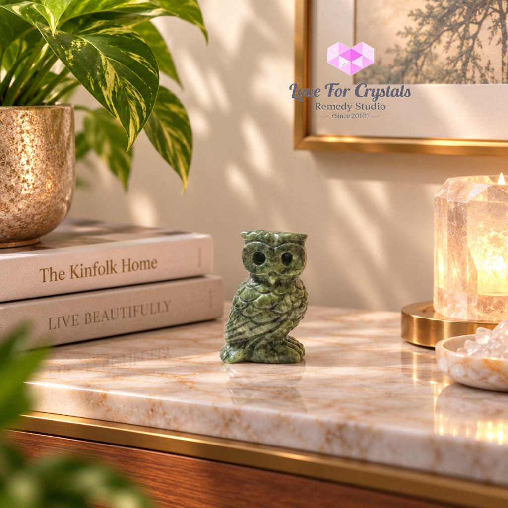 Carved Crystal Owl - Carved crystals