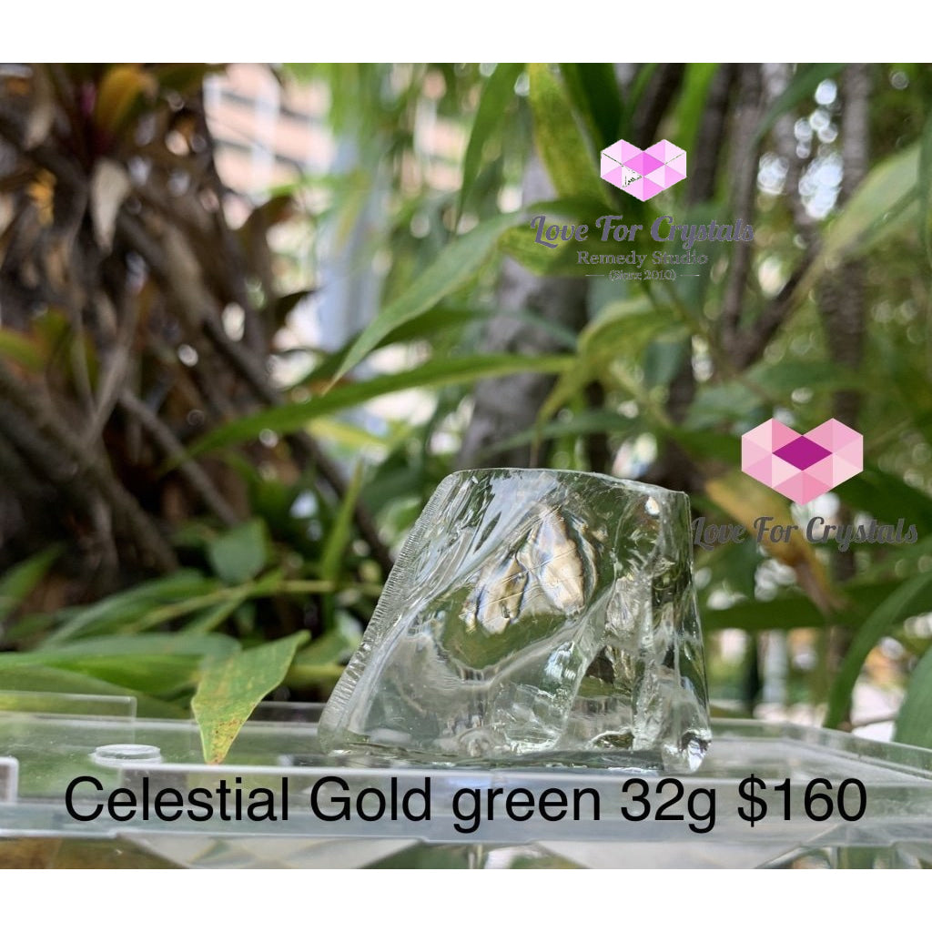 Celestial Gold Green Andara Crystal (High Vortex Mount Shasta) 32G