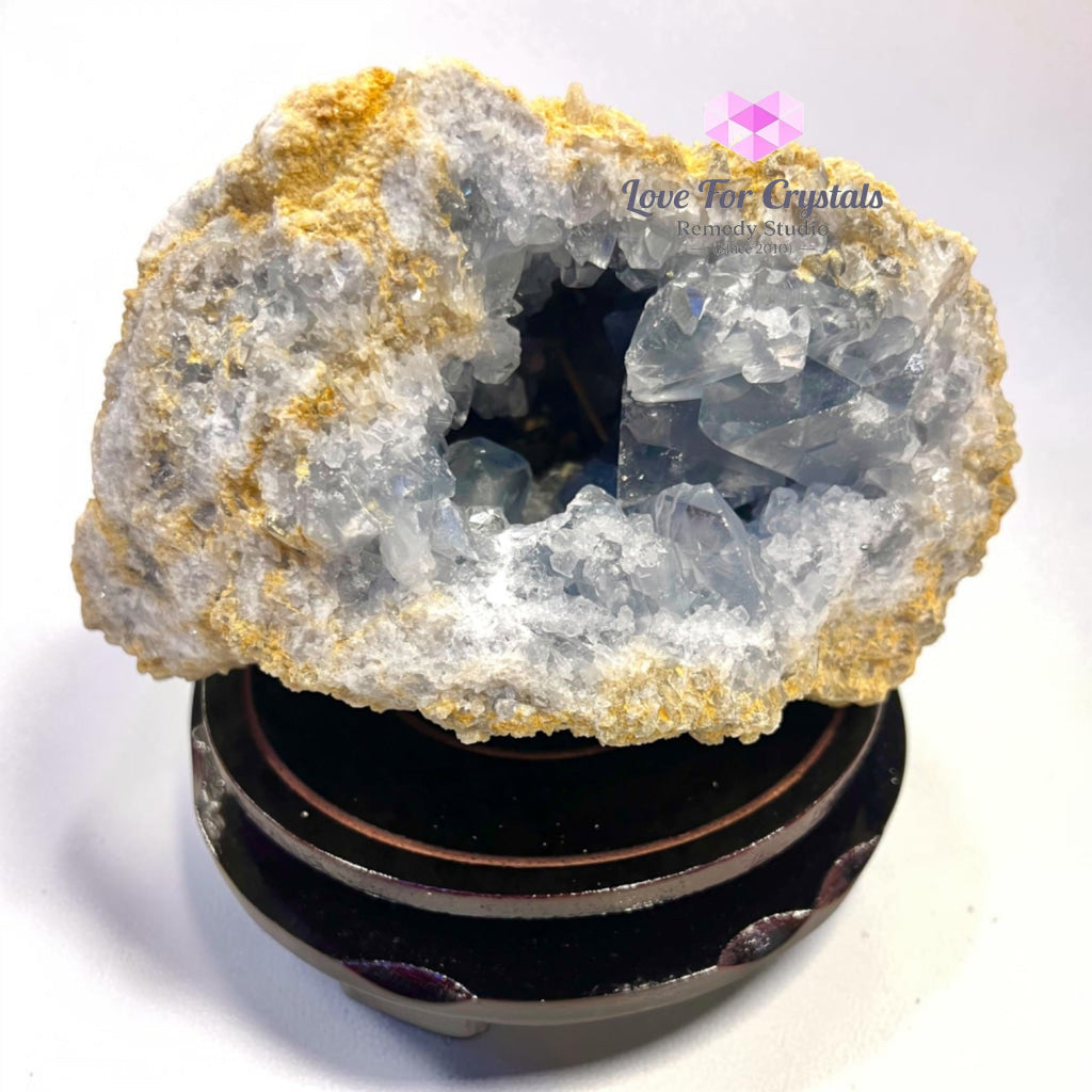 CELESTITE RAW GEODE CAVE 2.9kgs (Angelic Sanctuary) - 2.9kgs 16cmW x 10cmH - Celestite