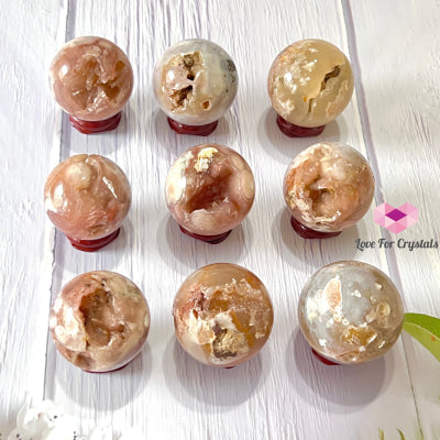 Cherry Blossom Drusy Sphere (Sakura) Madagascar 40-50Mm Crystal Sphere