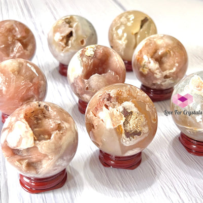 Cherry Blossom Drusy Sphere (Sakura) Madagascar 40-50Mm Crystal Sphere