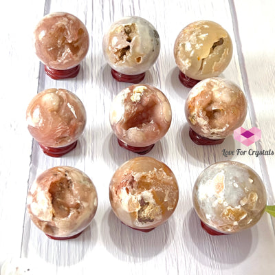 Cherry Blossom Drusy Sphere (Sakura) Madagascar 40-50Mm Crystal Sphere