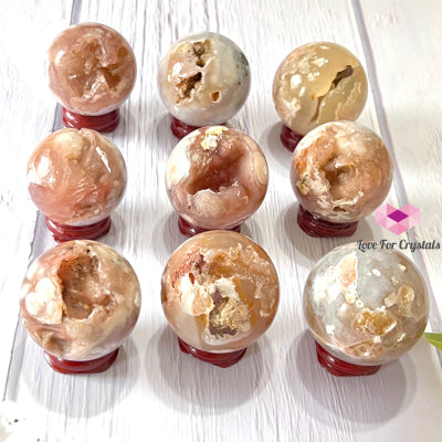 Cherry Blossom Drusy Sphere (Sakura) Madagascar 40-50Mm Crystal Sphere