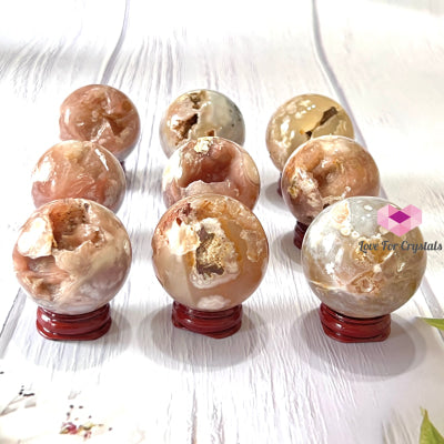 Cherry Blossom Drusy Sphere (Sakura) Madagascar 40-50Mm Crystal Sphere