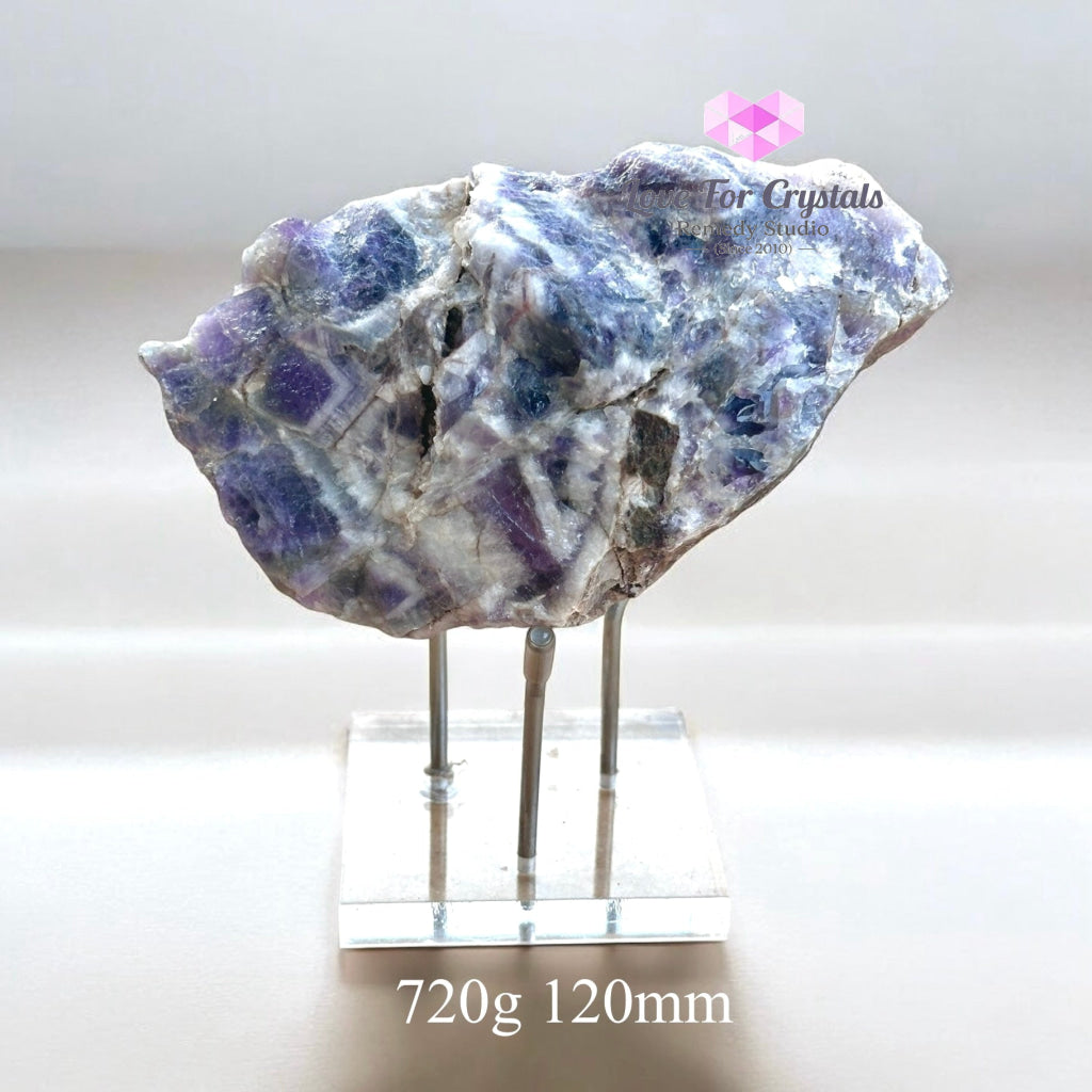 Chevron Amethyst Natural Raw Large With Acrylic Stand (Brazil) 720G 120Mm Crystals