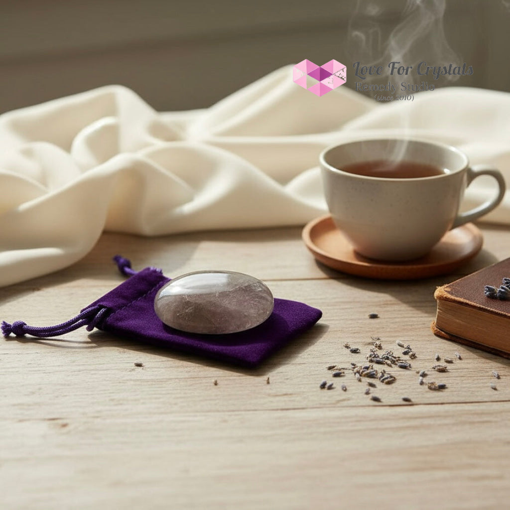 Chevron Amethyst Success Palm Stone 45mm (Encoded & Activated) Random Piece (45mm) Amethyst