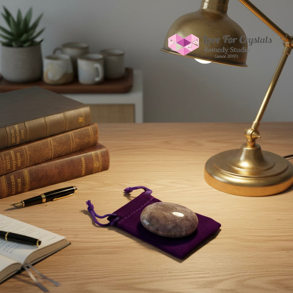 Chevron Amethyst Success Palm Stone 45mm (Encoded & Activated) Random Piece (45mm) Amethyst