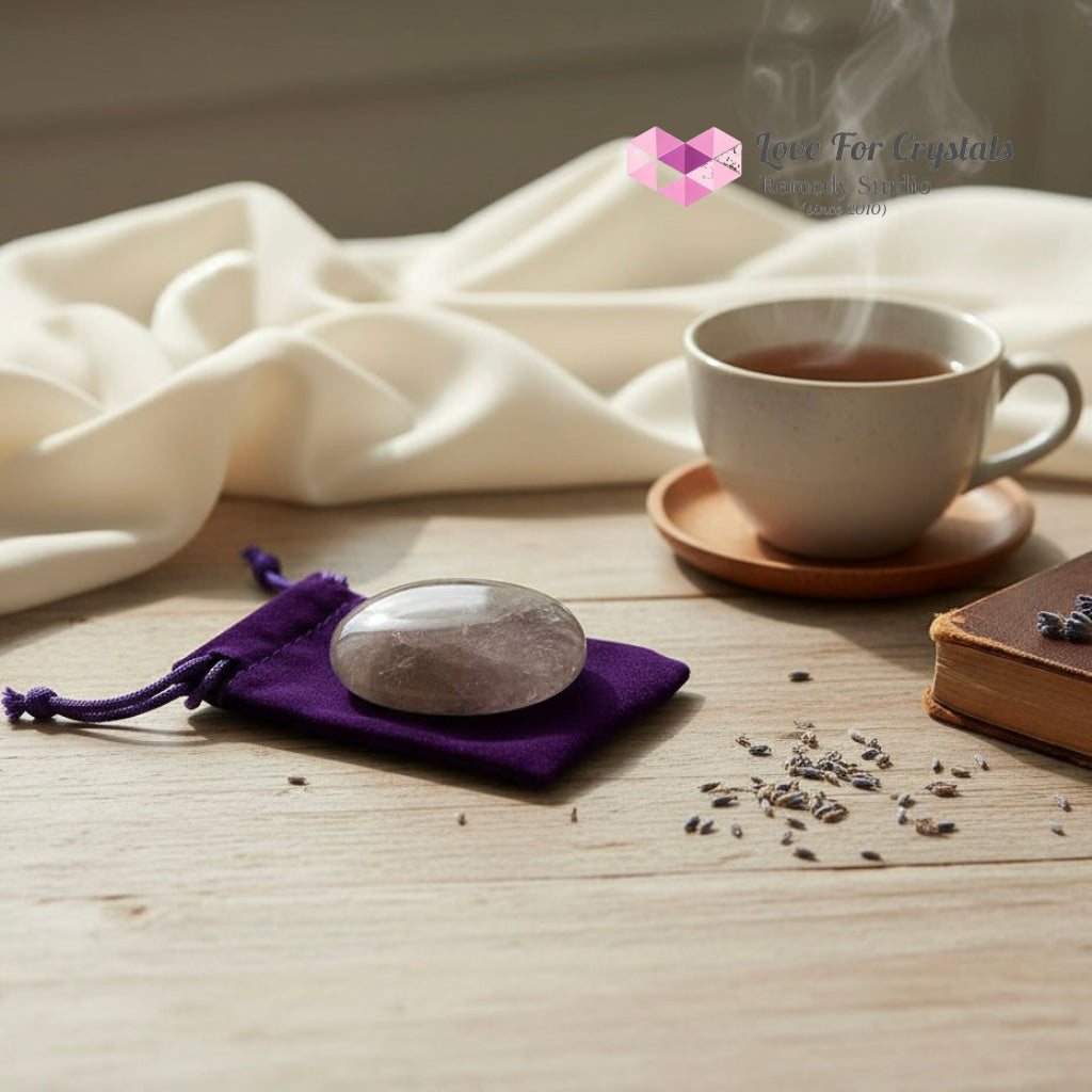 Chevron Amethyst Success Palm Stone 45mm (Encoded & Activated) Random Piece (45mm) Amethyst