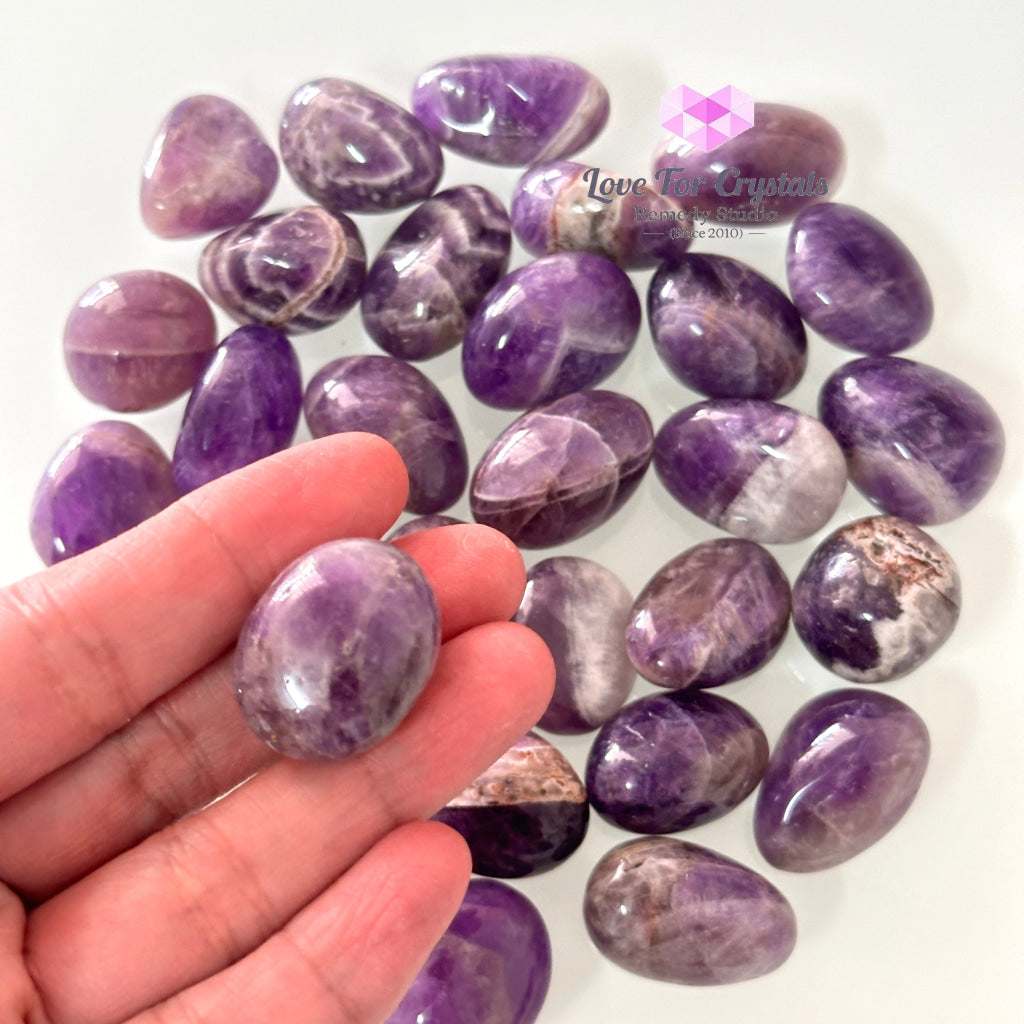 Chevron Amethyst Tumbled Stone 20-30mm, Success - Random (2 Pieces) - Tumbled Stones