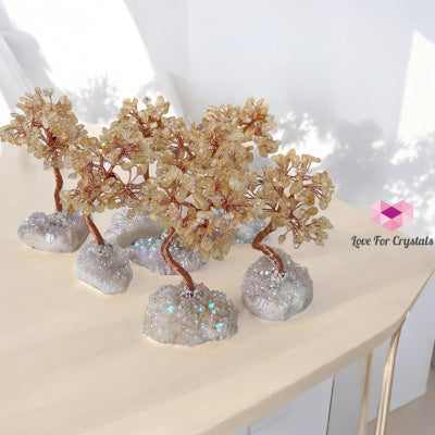 Citrine Crystal Tree on Aura Quartz (Prosperous Bloom) 90mm Pre-coded activated Crystal tree