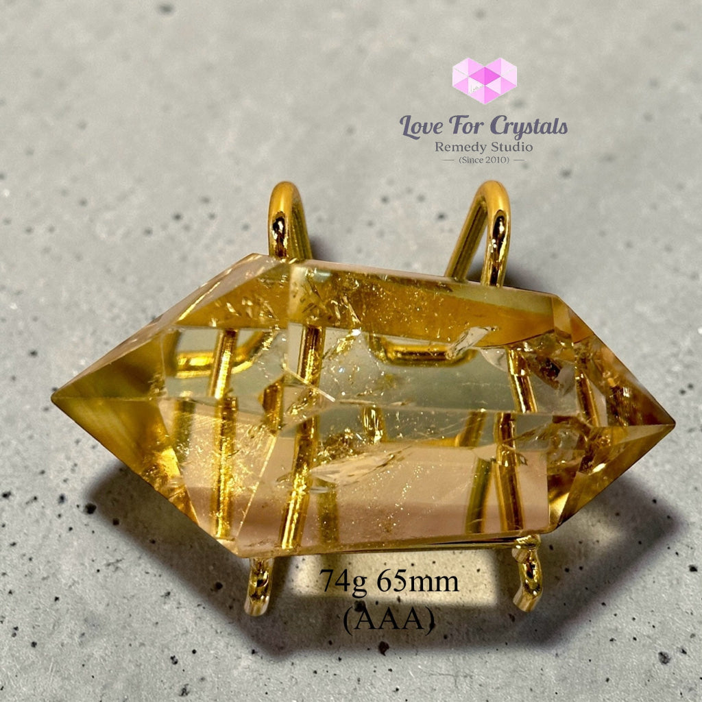 Citrine Double Terminated Points (Flow Activation Points) 74g 65mm (AAA) Citrine