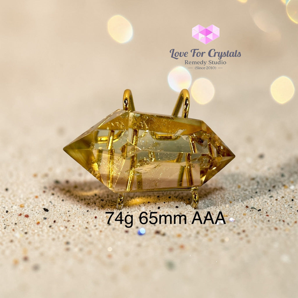 Citrine Double Terminated Points (Flow Activation Points) 74g 65mm (AAA) Citrine