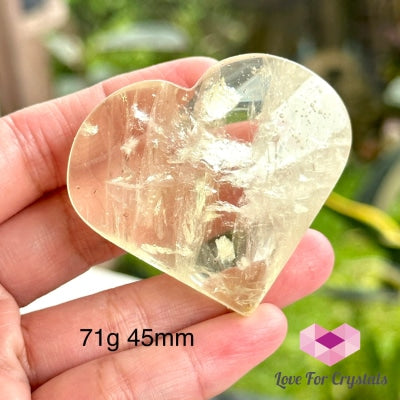 Citrine (Natural) Heart Polished (Brazil) Aaa Grade) 71G 45Mm Crystals