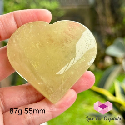 Citrine (Natural) Heart Polished (Brazil) Aaa Grade) 87G 55Mm Crystals
