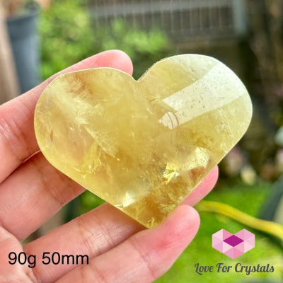 Citrine (Natural) Heart Polished (Brazil) Aaa Grade) 90G 50Mm Crystals