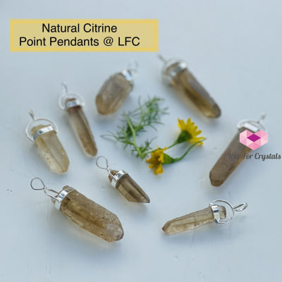 Citrine (Natural) Point Pendant (Wealth Activator) Brazil Pendants & Necklaces