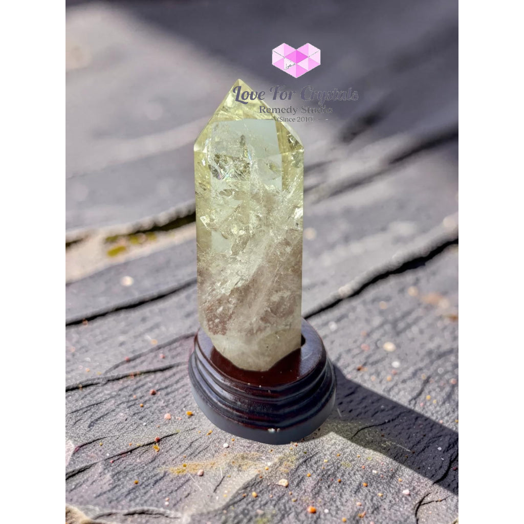 Citrine Polished Point with Rainbow (Golden Wealth Anchor) - 640g - Citrine