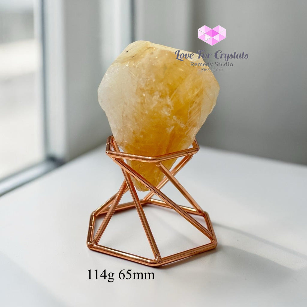 Citrine Raw Money Magnet with Stand (Encoded & Activated) - Citrine