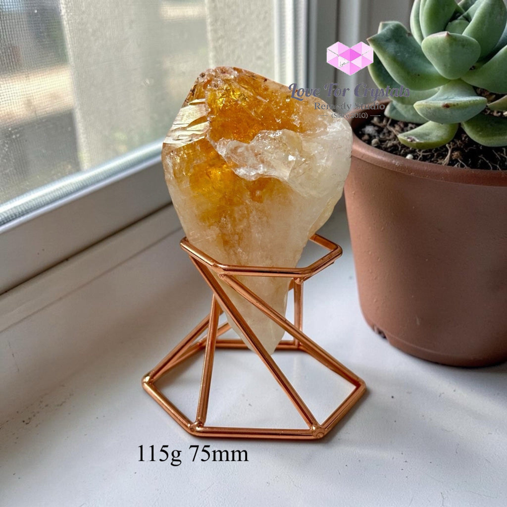 Citrine Raw Money Magnet with Stand (Encoded & Activated) - Citrine