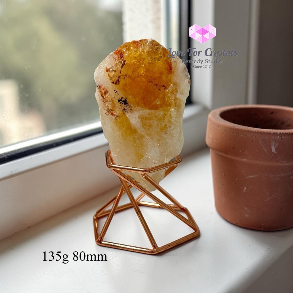 Citrine Raw Money Magnet with Stand (Encoded & Activated) - Citrine