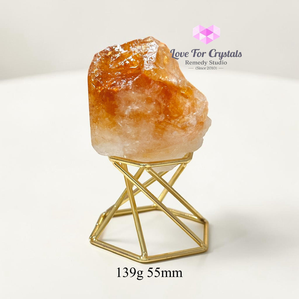 Citrine Raw Money Magnet with Stand (Encoded & Activated) - 139g 55mm - Citrine