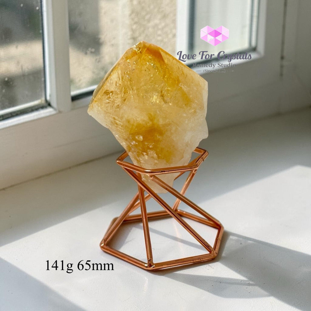 Citrine Raw Money Magnet with Stand (Encoded & Activated) - Citrine
