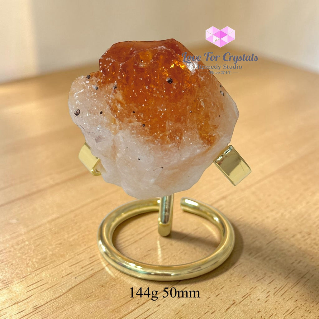 Citrine Raw Money Magnet with Stand (Encoded & Activated) - 144g 50mm - Citrine