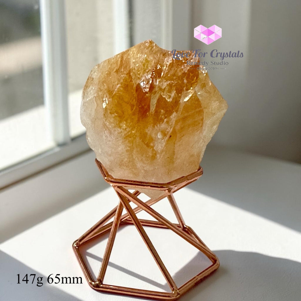 Citrine Raw Money Magnet with Stand (Encoded & Activated) - Citrine