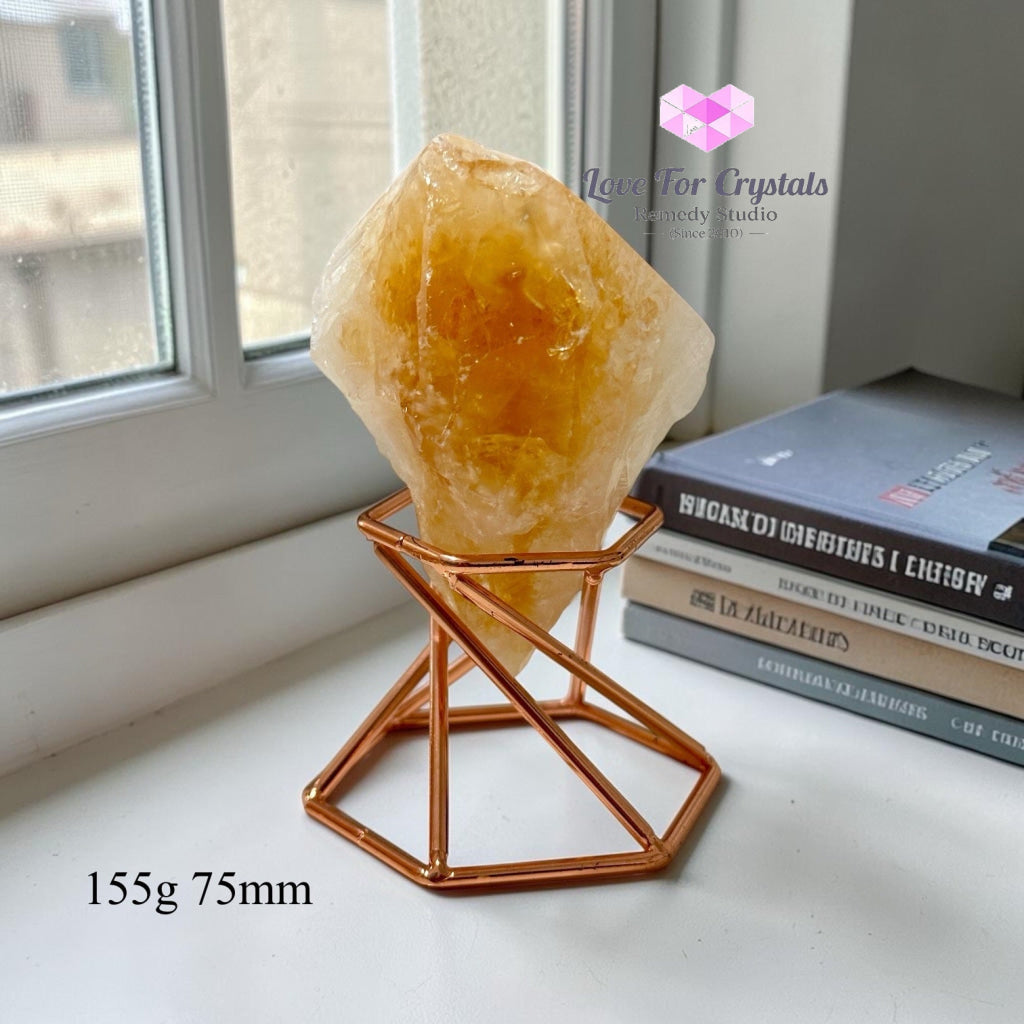 Citrine Raw Money Magnet with Stand (Encoded & Activated) - Citrine