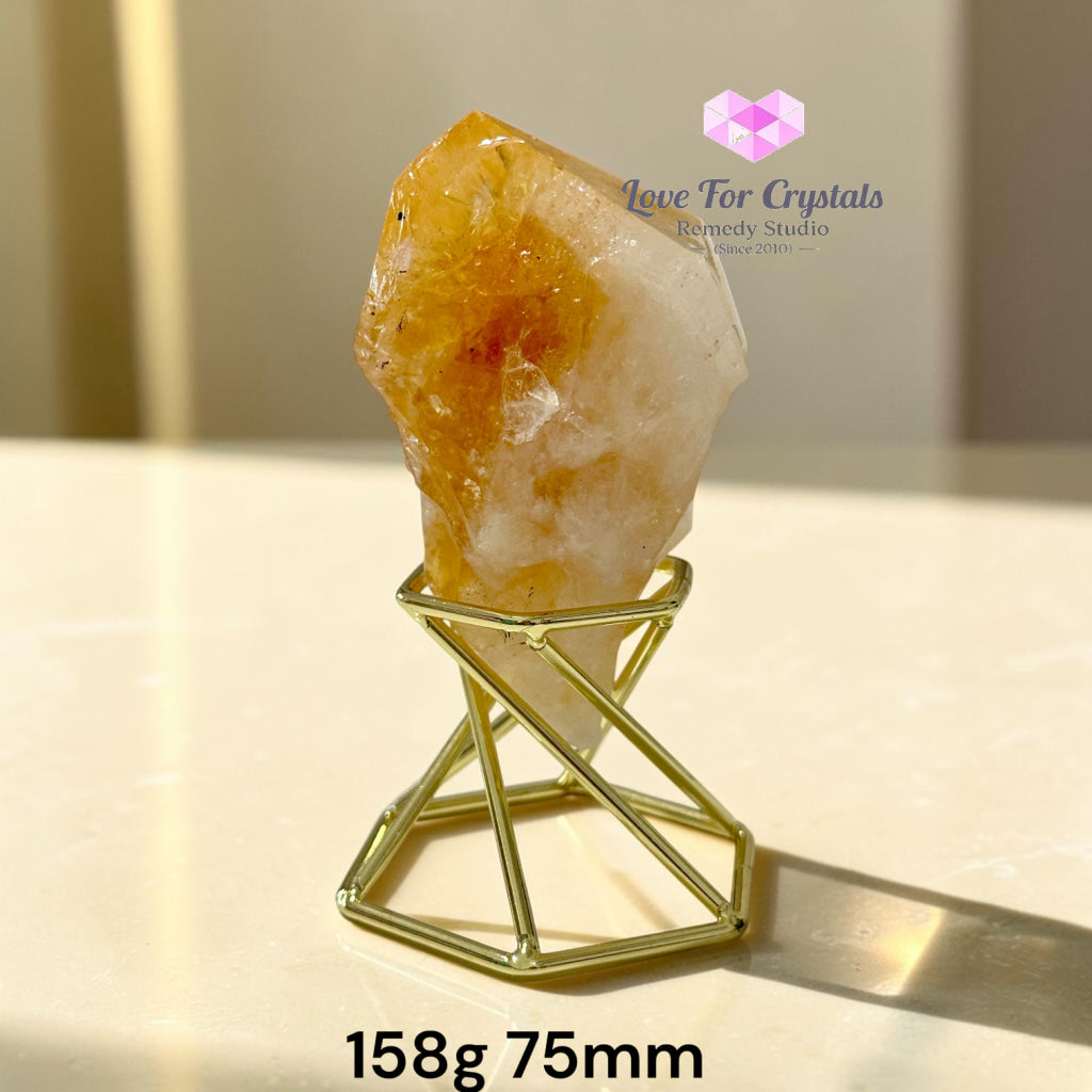 Citrine Raw Money Magnet with Stand (Encoded & Activated) - 158g 75mm - Citrine