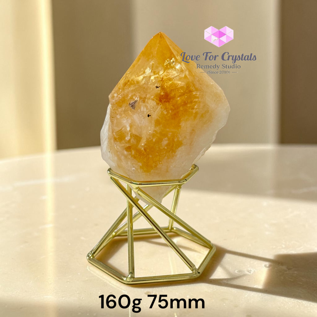 Citrine Raw Money Magnet with Stand (Encoded & Activated) - 160g 75mm - Citrine