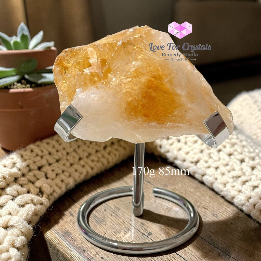 Citrine Raw Money Magnet with Stand (Encoded & Activated) 170g 85mm Citrine