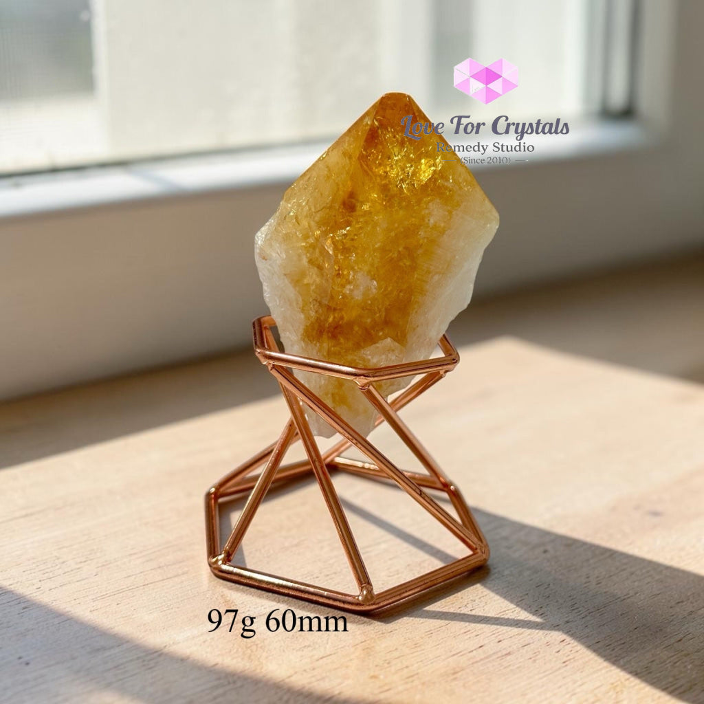 Citrine Raw Money Magnet with Stand (Encoded & Activated) - Citrine