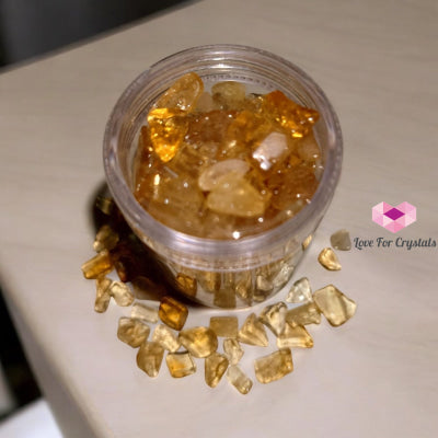 Citrine Small Chips 50gms in a plastic bottle Raw