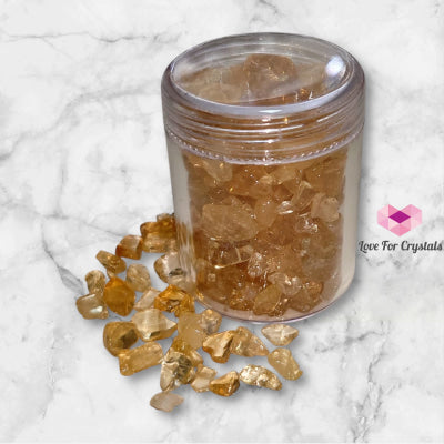 Citrine Small Chips 50gms in a plastic bottle Raw