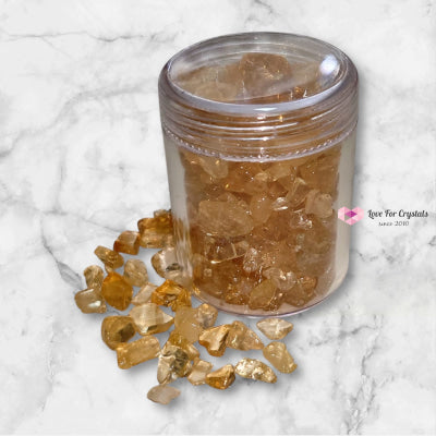 Citrine Small Chips 50gms in a plastic bottle Raw