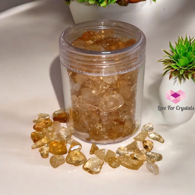 Citrine Small Chips 50gms in a plastic bottle Raw