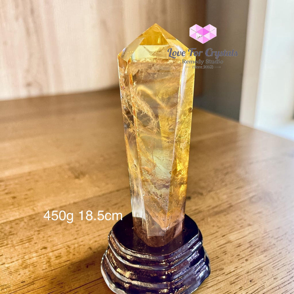 Citrine Tower Wealth Anchor Point (High Grade AAA) - 450g 18.5cm - Citrine