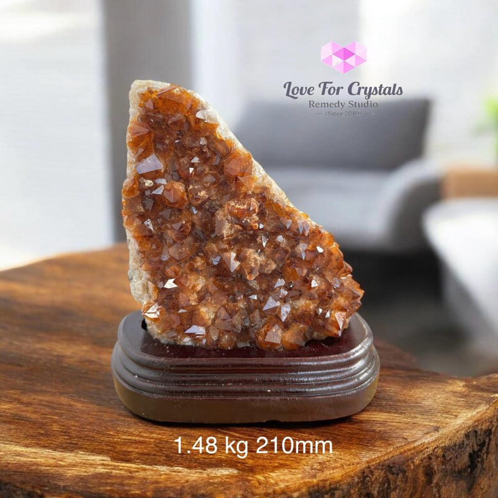 Citrine Wealth Anchor Clusters (Brazil) Encoded & Activated 1.48kg 210mm