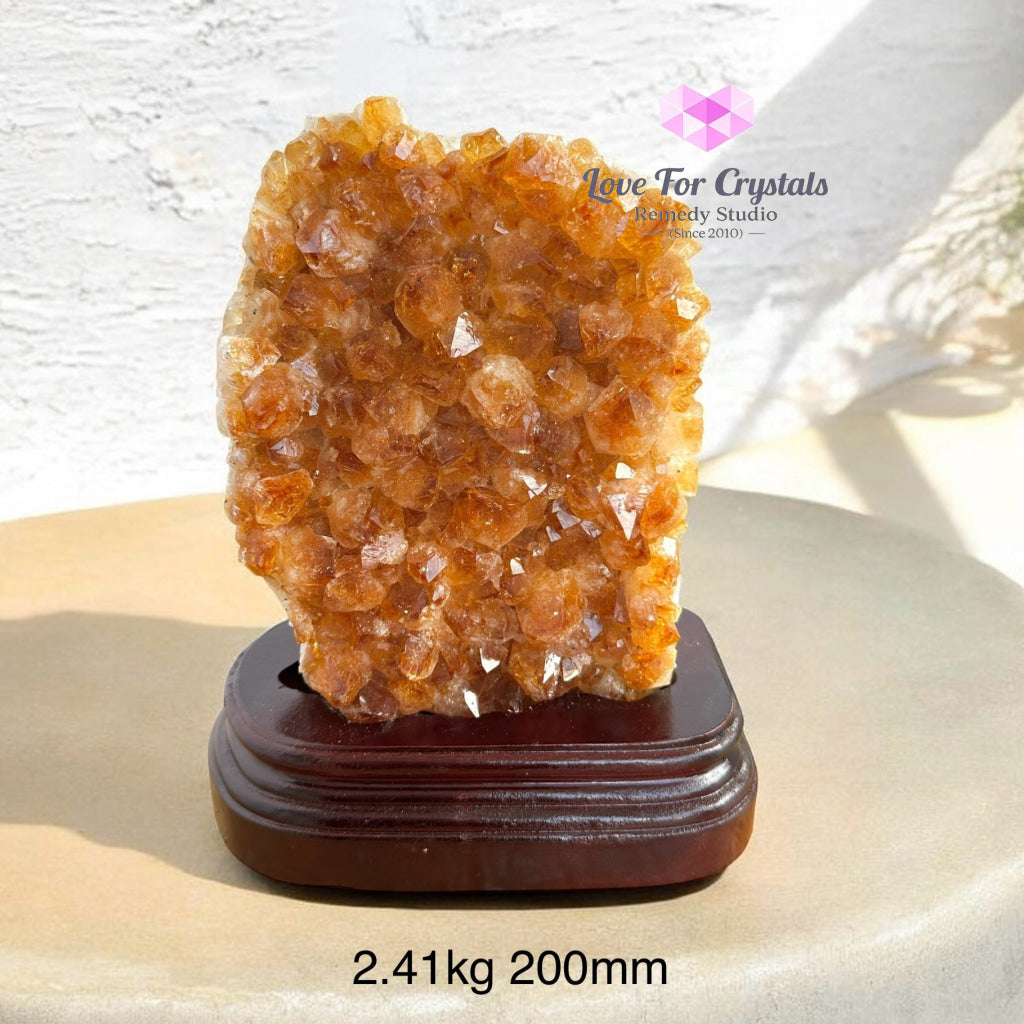 Citrine Wealth Anchor Clusters (Brazil) Encoded & Activated 2.41kg 200mm