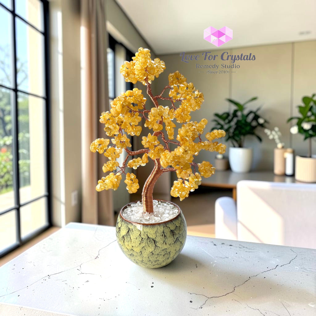 Citrine Wealth Tree 23cm (Wealth Growth Stability) - 23cm - Citrine