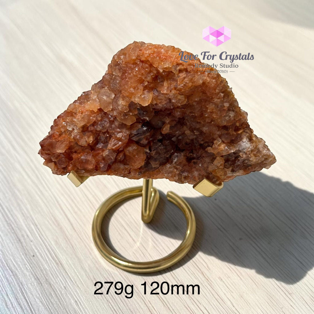 Citrine with Golden Rutile Cluster Natural & Rare (Overflow Keeper)Pre-coded Activated - 279g 120mm - Caves Geodes and