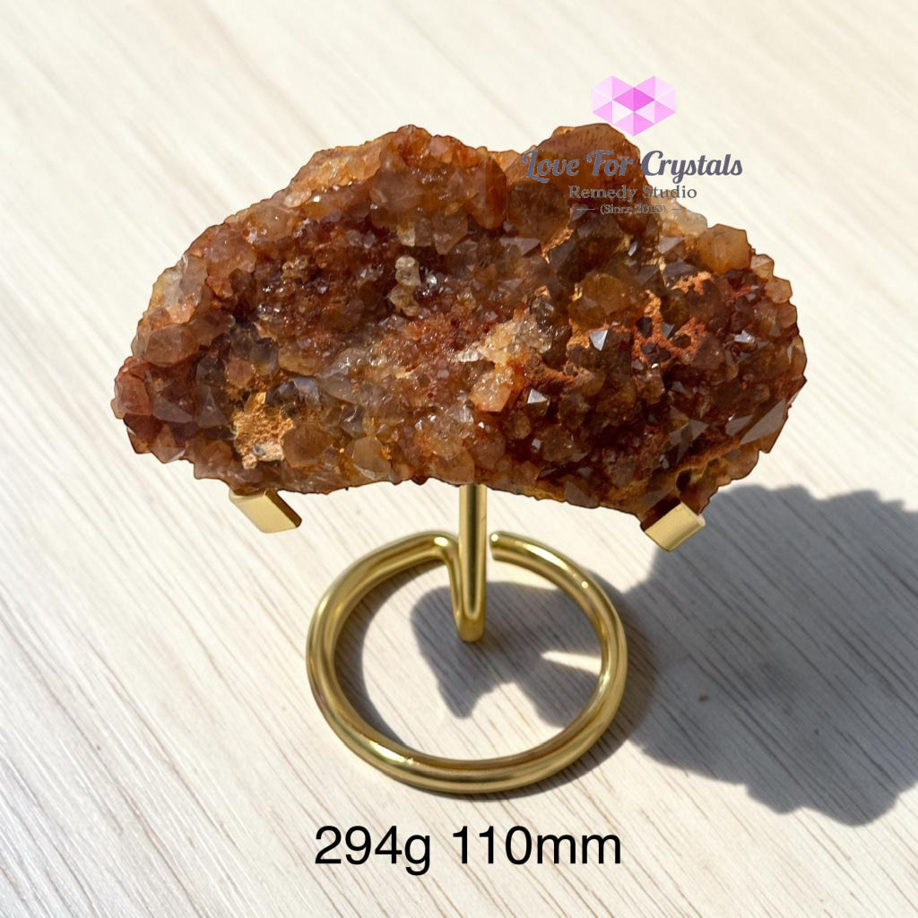 Citrine with Golden Rutile Cluster Natural & Rare (Overflow Keeper)Pre-coded Activated - 294g 110mm - Caves Geodes and