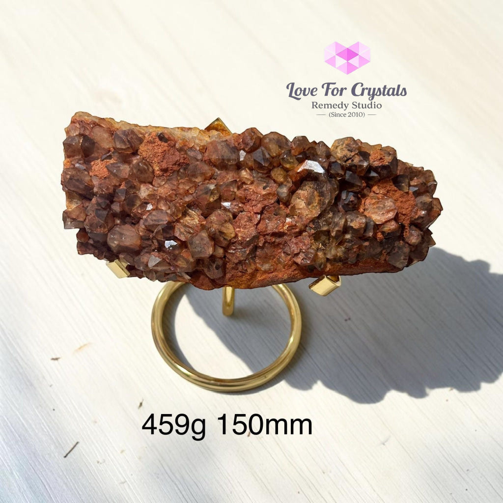 Citrine with Golden Rutile Cluster Natural & Rare (Overflow Keeper)Pre-coded Activated - 459g 150mm - Caves Geodes and