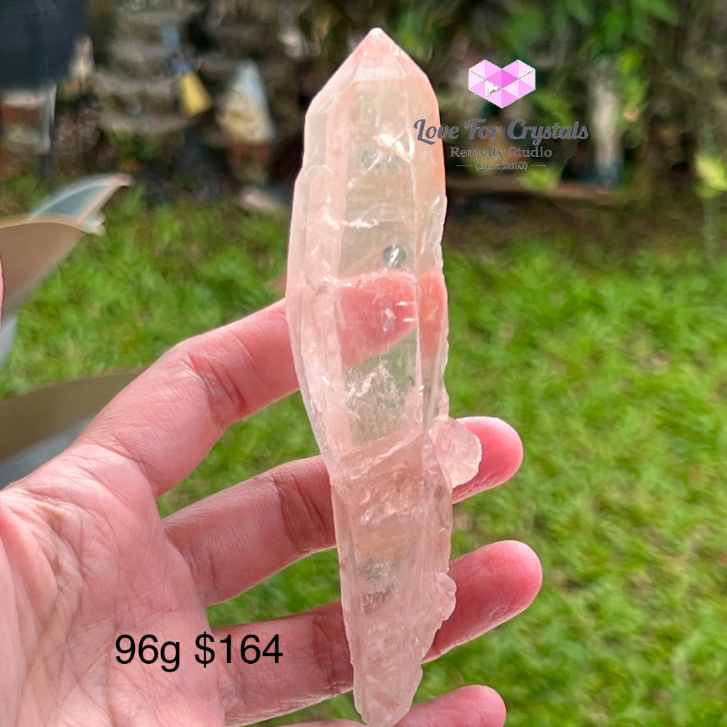 Clear Pink Lemurian Seed Crystal (Brazil) Aaaa Grade Medium To Large Pieces 78G 85Mm Raw Stones