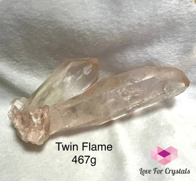 Clear Pink Lemurian Seed Crystal (Brazil) Aaaa Grade Medium To Large Pieces Twin Flame 467G Raw