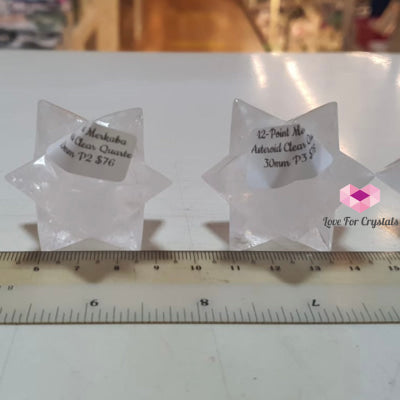 Clear Quartz 12-Point Merkaba Asteroid (30Mm) Polished Crystals